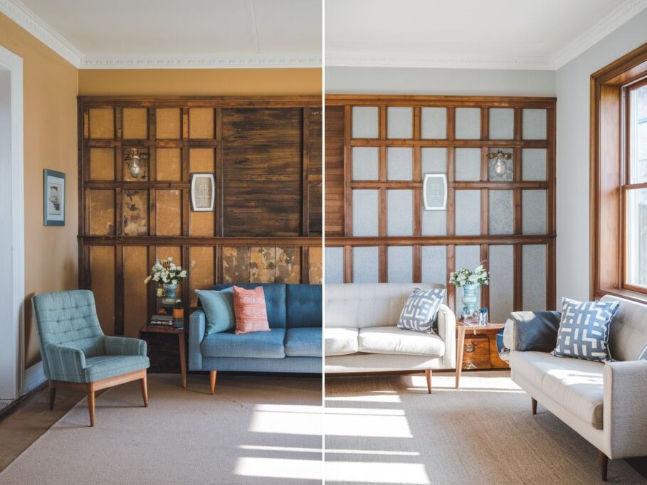 Boazeria w nowoczesnym eleganckim salonie